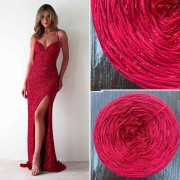 Příze Čarovné klbko, (3n), 1000m, Limited Edition No.150, glitter red
