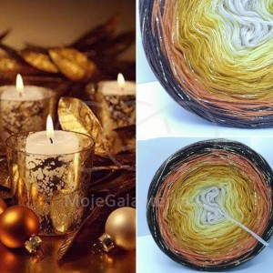 Příze Čarovné klbko, (3n), 1000m, Limited Edition No.156 glitter gold