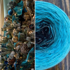 Příze Čarovné klbko, (3n), 1000m, Limited Edition No.165, glitter turkis