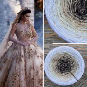 Příze Čarovné klbko, (3n), 1500m, Limited Edition No.39, glitter gold