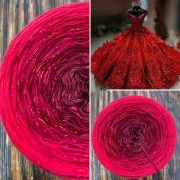 Příze Čarovné klbko, (3n), 1000m, Limited Edition No.51 glitter rot semi-matt