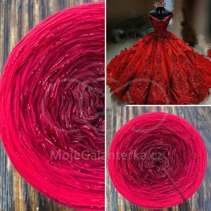 Příze Čarovné klbko, (3n), 1000m, Limited Edition No.51 glitter rot semi-matt