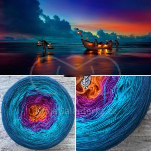 Příze Čarovné klbko, (3n), 1000m, Hennys Sunset