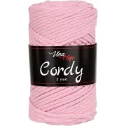 Příze Cordy, 3mm, 8004, světle růžová