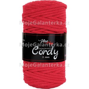 Příze Cordy, 5mm, 8009, červená (Doprodej šarže)
