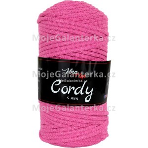 Příze Cordy, 5mm, 8040, sytá růžová (Doprodej šarže)
