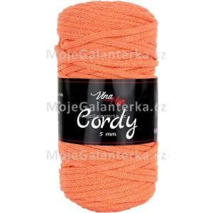 Příze Cordy, 5mm, 8194, oranžová (Doprodej šarže)