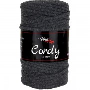 Příze Cordy, 5mm, 8236, tmavě šedá (Doprodej šarže)