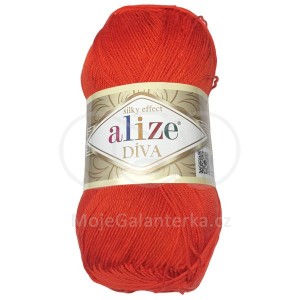 Příze Diva, 037, sytě oranžová