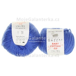 Příze Baby Cotton 25, 3421, modrá