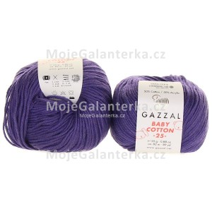 Příze Baby Cotton 25, 3440, tmavě fialová