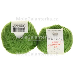 Příze Baby Cotton 25, 3449, olivová