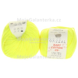 Příze Baby Cotton 25, 3462, neon žlutá