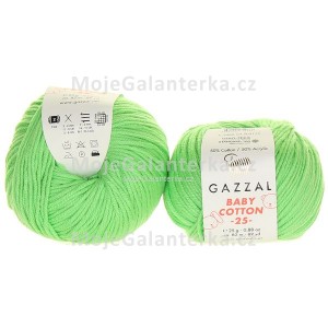 Příze Baby Cotton 25, 3466, neon světle zelená