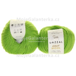 Příze Baby Wool, 838, zelená