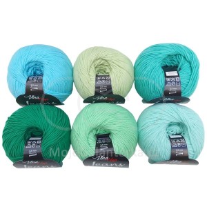 Příze Jeans, (Vlna-Hep), sada 2305 (6ks), tyrkysová