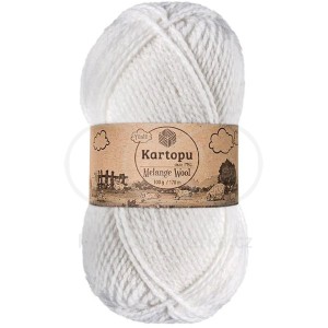 Příze Melange Wool,  K010, bílá