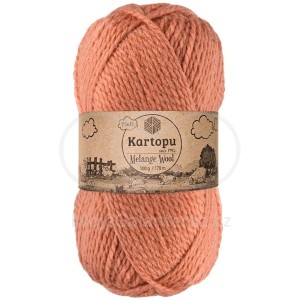 Příze Melange Wool,  K784, tmavě lososová