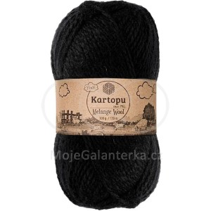 Příze Melange Wool,  K940, černá