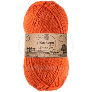 Příze Melange Wool, K1210, oranžová rezavá