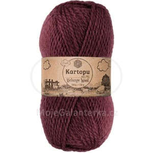 Příze Melange Wool, K1707, bordo