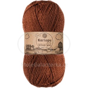 Příze Melange Wool, K1892, hnědá
