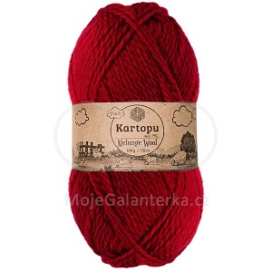 Příze Melange Wool, K2117, červená vínová