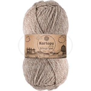 Příze Melange Wool, K9002, tmavě béžový melír
