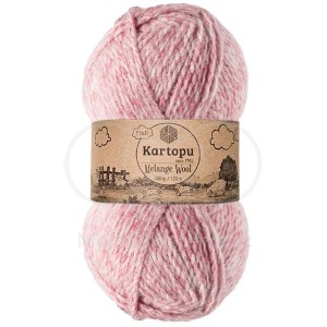 Příze Melange Wool, K9004, růžový melír