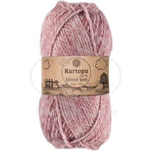 Příze Melange Wool, K9005, starorůžový melír