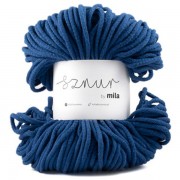 Příze Mila, 3mm, bavlněná šňůra, Modrá tmavá (9123)