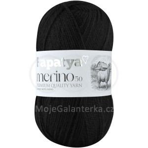Příze Papatya Merino 50, 2000, černá