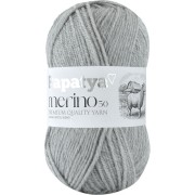 Příze Papatya Merino 50, 2140, světle šedá
