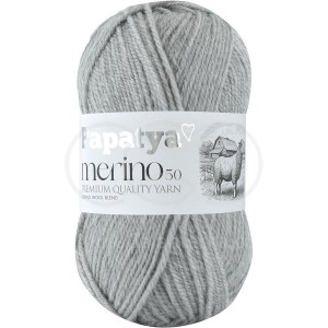 Příze Papatya Merino 50, 2140, světle šedá