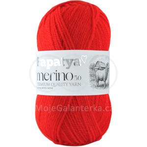 Příze Papatya Merino 50, 3070, červená