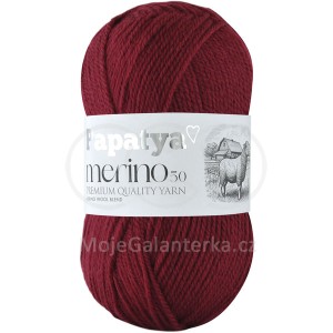 Příze Papatya Merino 50, 3230, bordó