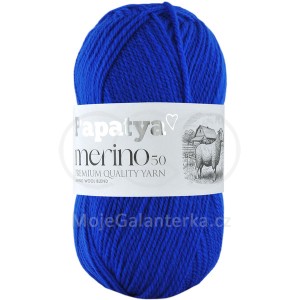 Příze Papatya Merino 50, 5250, modrá