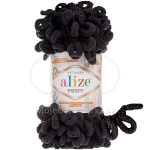 Příze Puffy, 1060, černo-hnědá