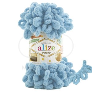 Příze Puffy,  414, ledově modrá