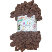 Příze Puffy,  493, tmavě hnědá