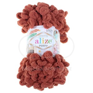 Příze Puffy,  597, rezavo-hnědá
