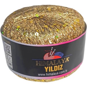 Příze Yildiz, 58102, zlatá se zlatými flitry