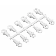 Očko na polystyrenové ozdoby 1,1x2,5 cm, bílé (sada 12 ks)