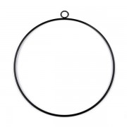 Kovový kruh na lapač snů, k dekorování Ø25 cm, černý mat