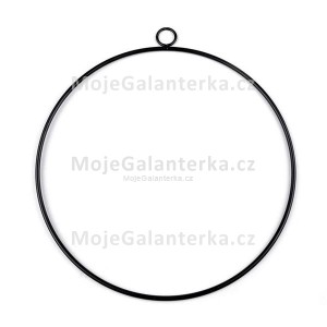 Kovový kruh na lapač snů, k dekorování Ø25 cm, černý mat