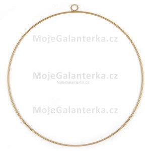 Kovový kruh na lapač snů, k dekorování Ø50 cm, zlatý tmavý, mat