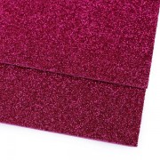 Pěnová guma Moosgummi s glitry, 20x30 cm, růžová tmavá